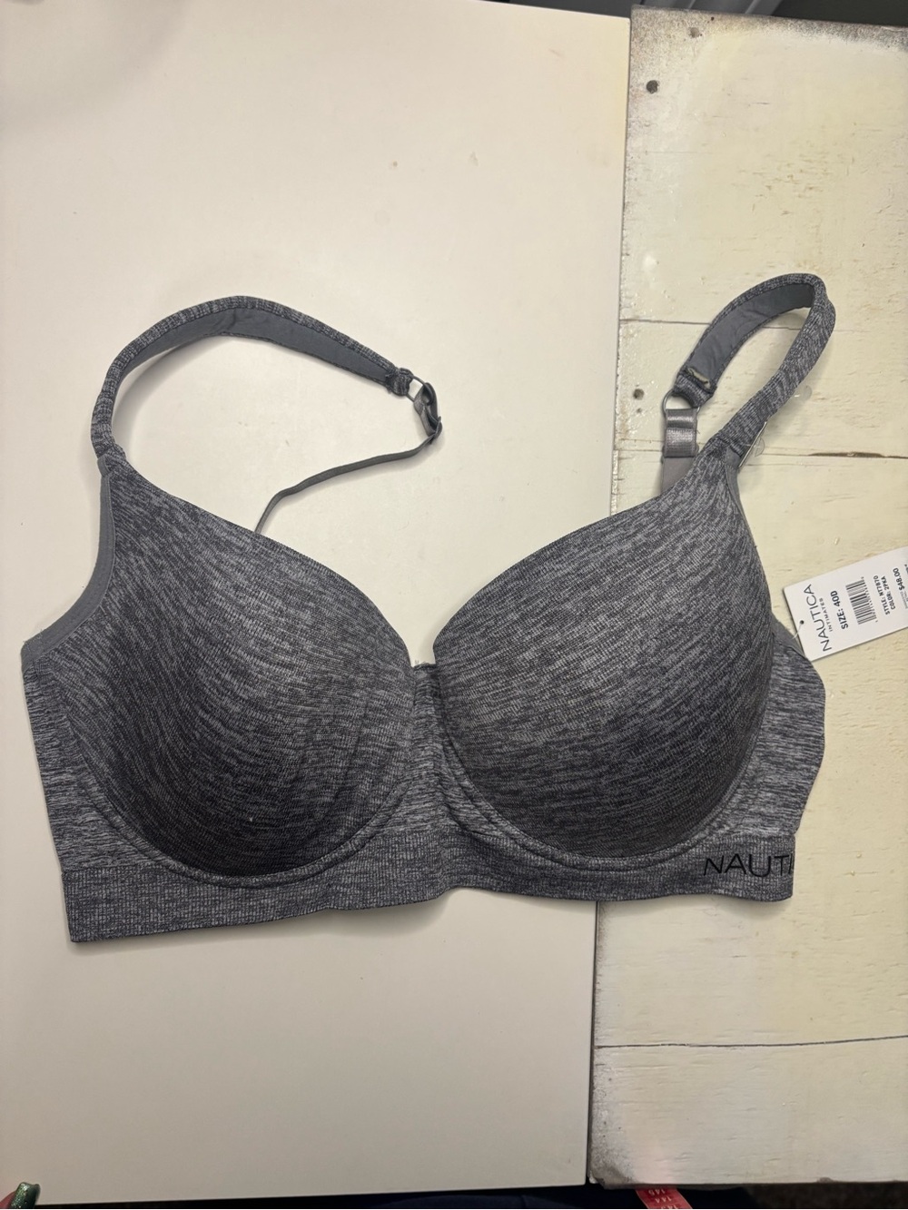 Nautica Intimates Bra Size 40D Gray Heathered Underwire T-Shirt Comfort New